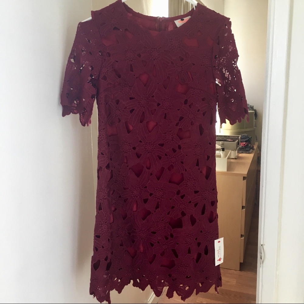 Maroon Lace Dress
